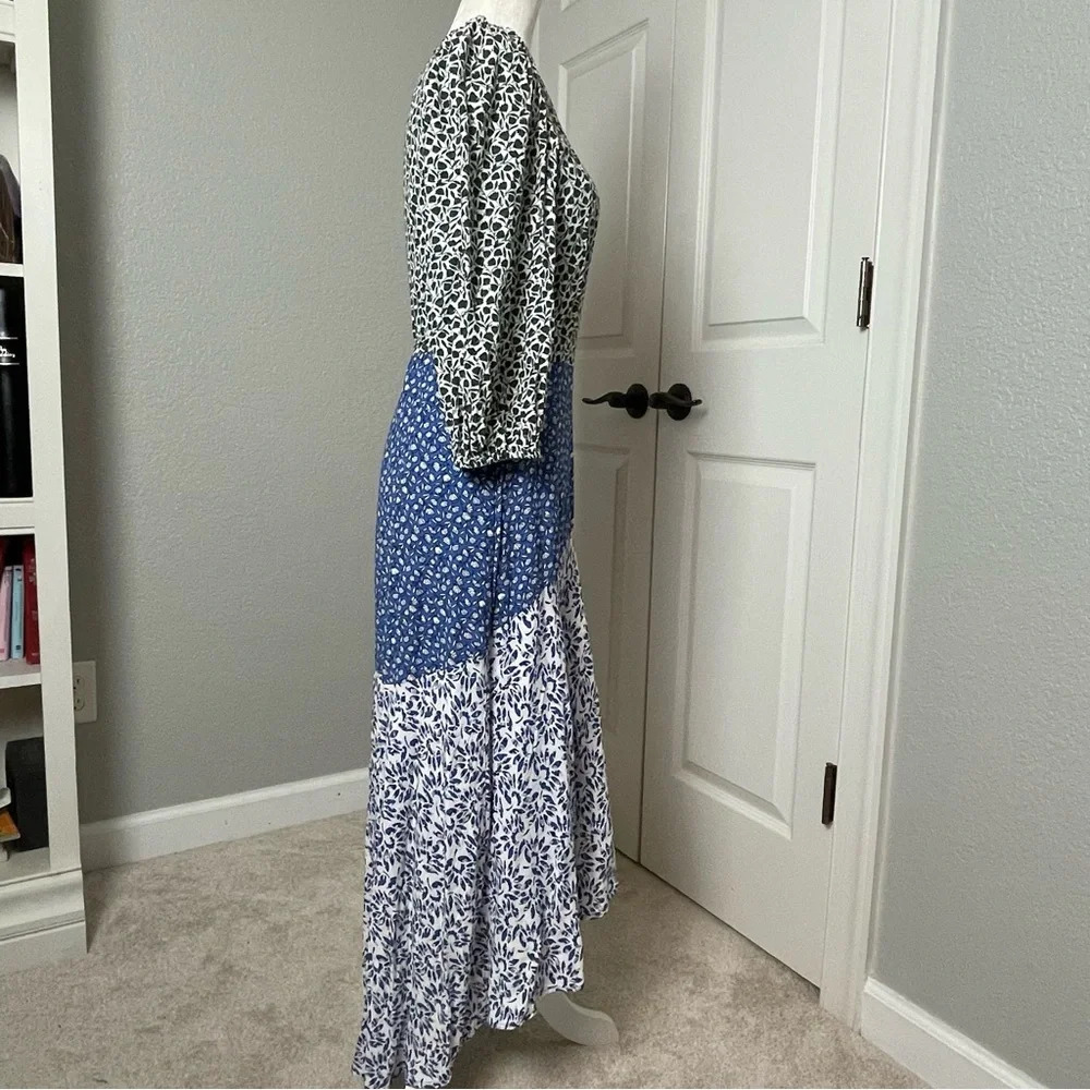 Ann Taylor Floral Wrap Flare Midi Dress Mixed Floral Print Sz 2 - Picture 6 of 13